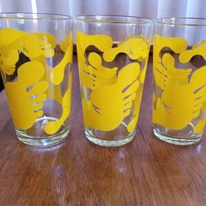 Vinrage Federal Yellow Footprint Glass Tumblers. (113)